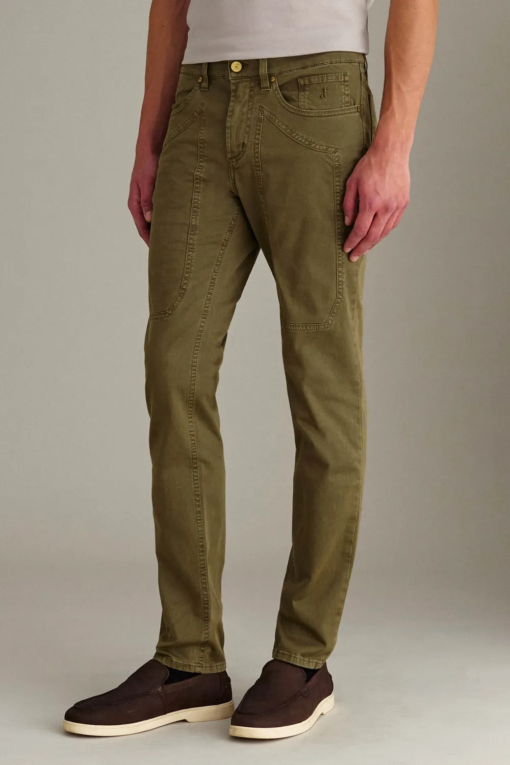 Jeckerson John Hose Militärgrün Slim Stretch