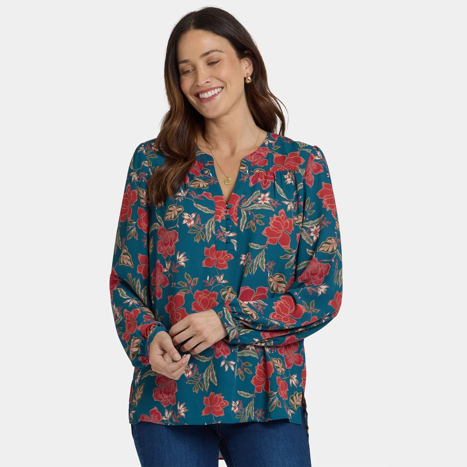 NYDJ Trinity Bluse Rue Mademoiselle Blumenmuster
