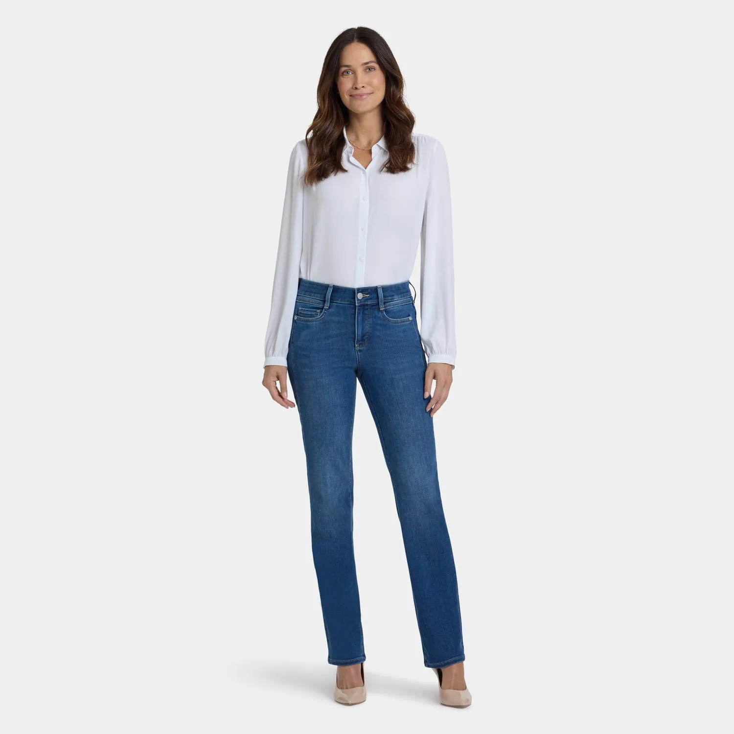 NYDJ Marilyn Straight Jeans Opera Blue indigo
