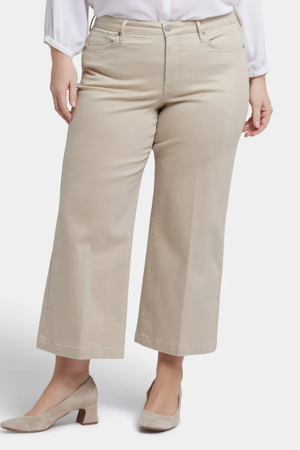NYDJ Teresa Wide Leg Ankle Jeans Feather Plus Size weit
