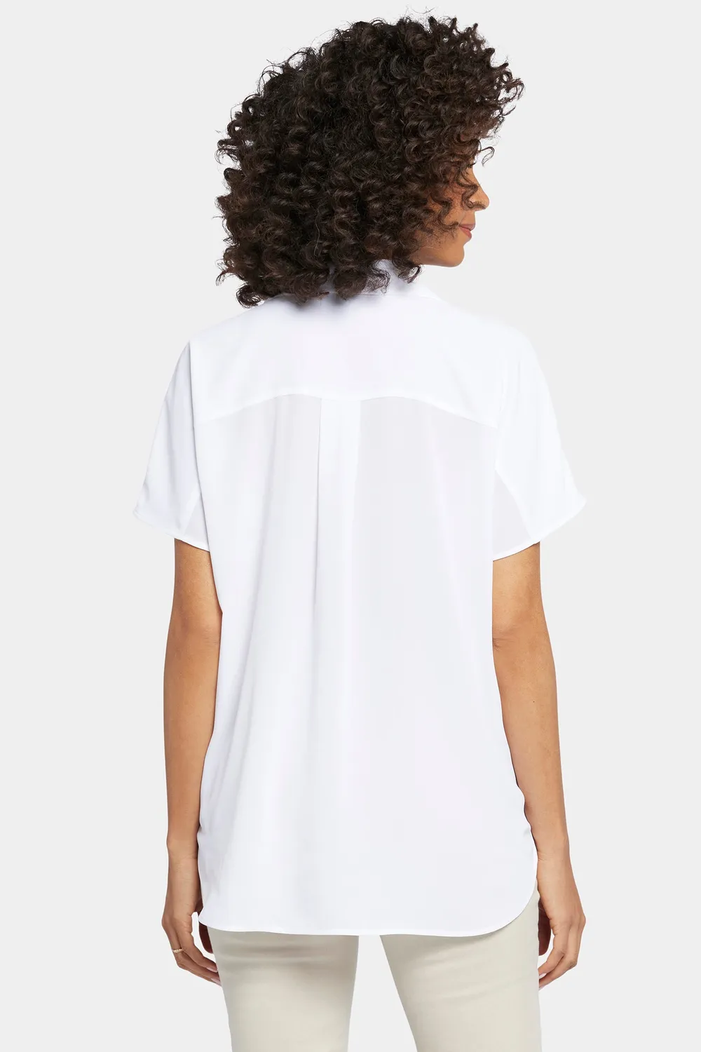 NYDJ Becky Kurzarm Bluse Optic White Weiß