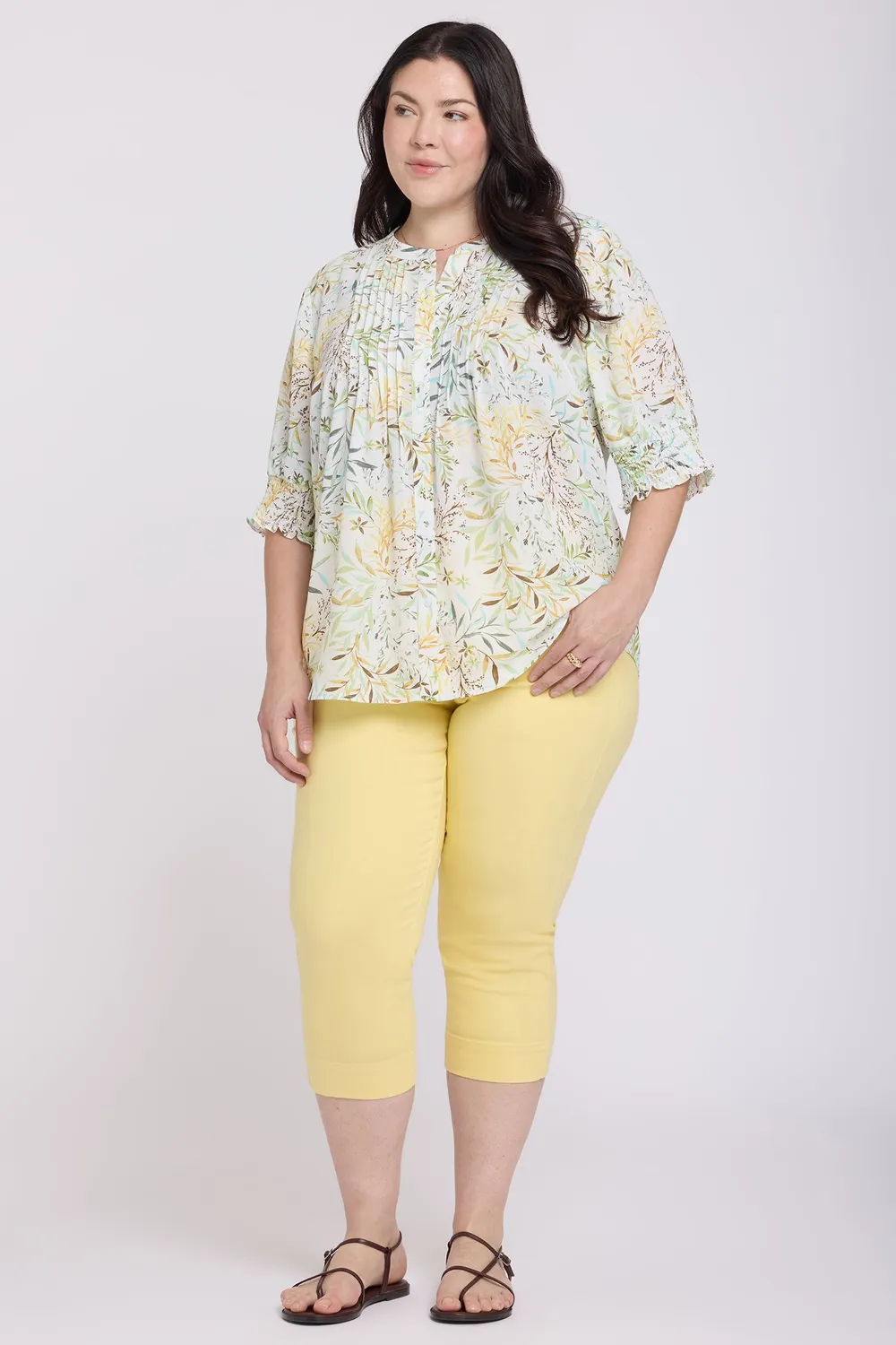 NYDJ Bluse Plus Chateau Jardin Kurzarm