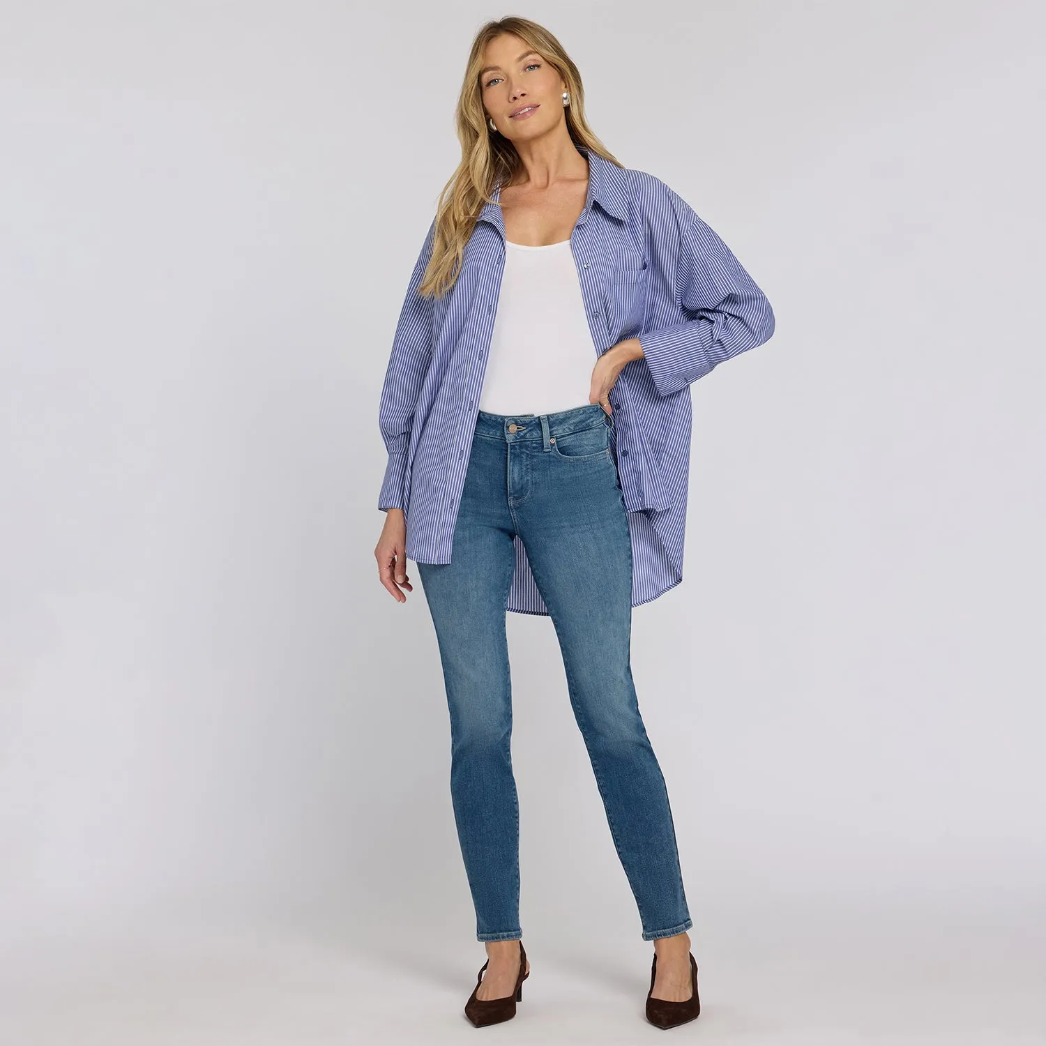 NYDJ Sheri Slim Straight Jeans Breezy Palms 30"
