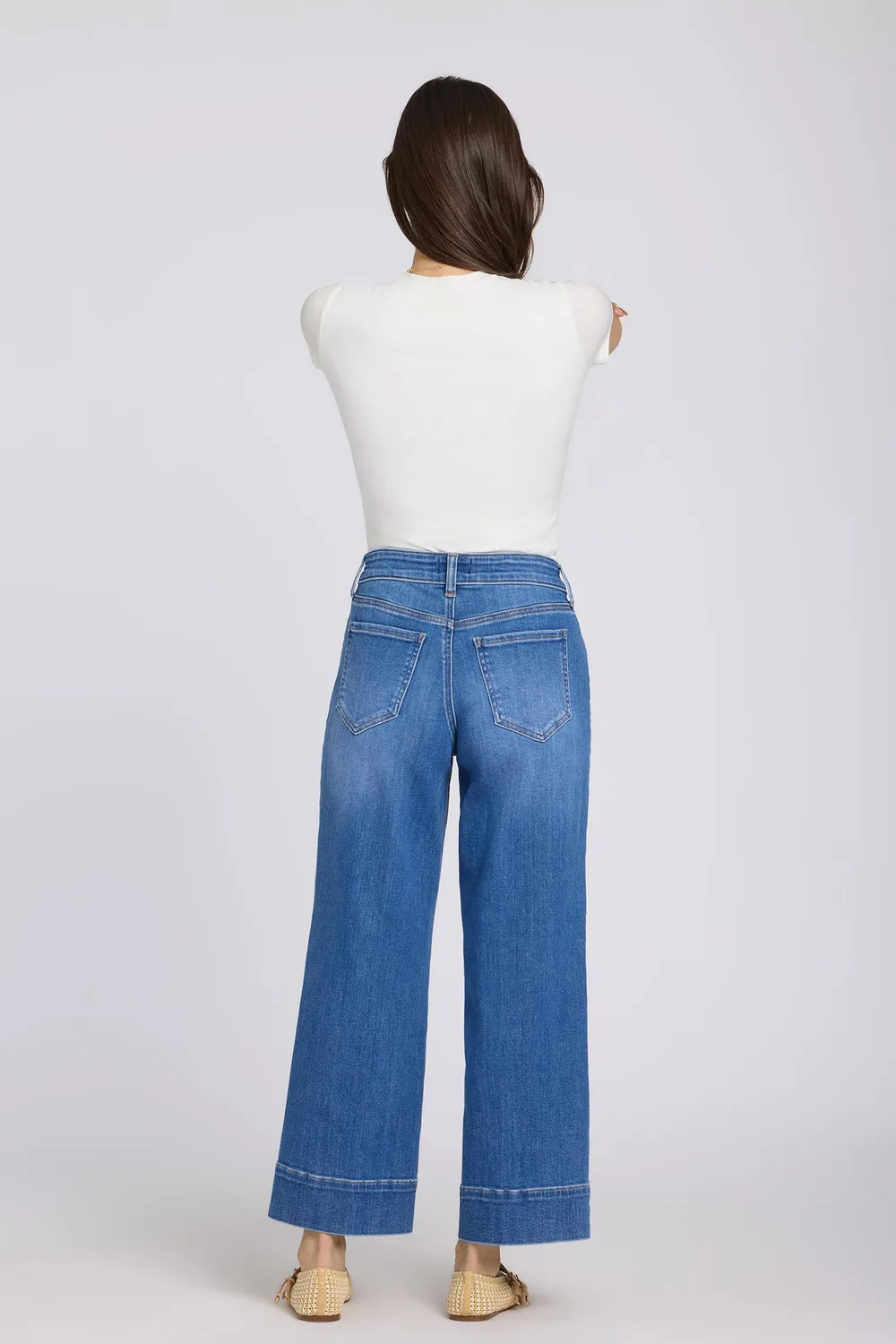 NYDJ Teresa Wide Leg Ankle Jeans Blue Paradise Blau