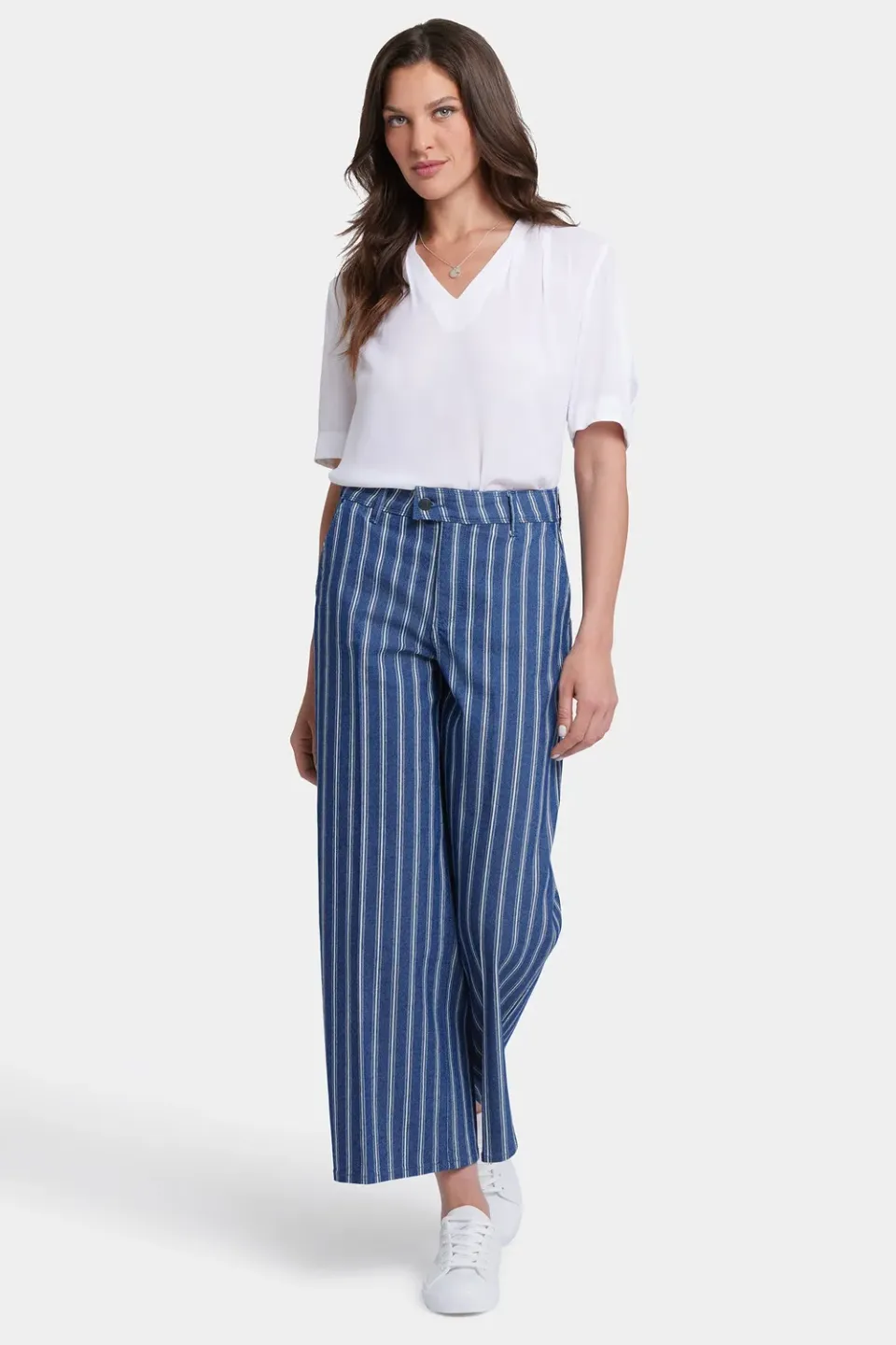 NYDJ Mona Jeans Wide Leg Huelva Stripe Hüftfrei