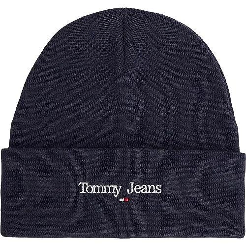 Tommy Jeans Sport Beanie Strickmütze Schwarz Logo