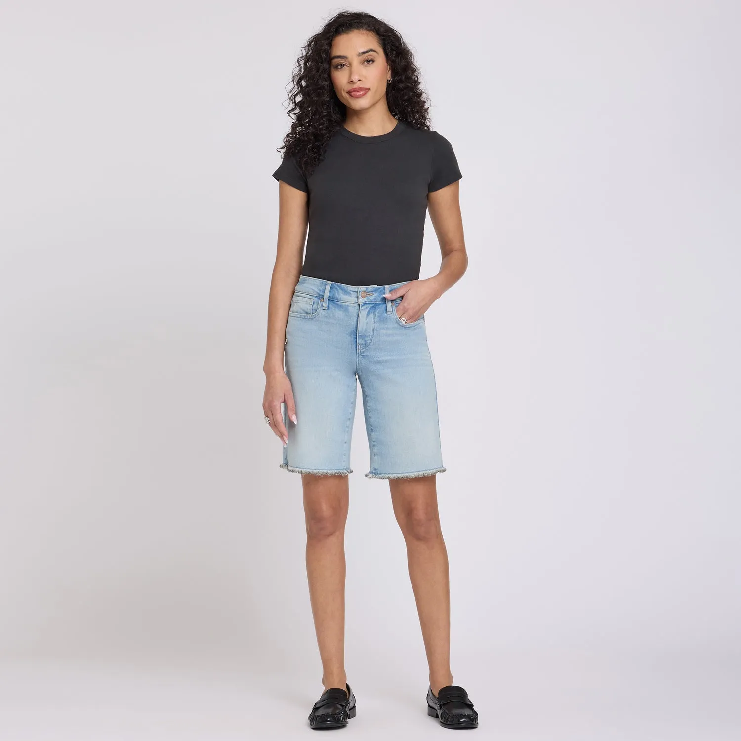 NYDJ Boyfriend Denim Shorts Keys View hellblau