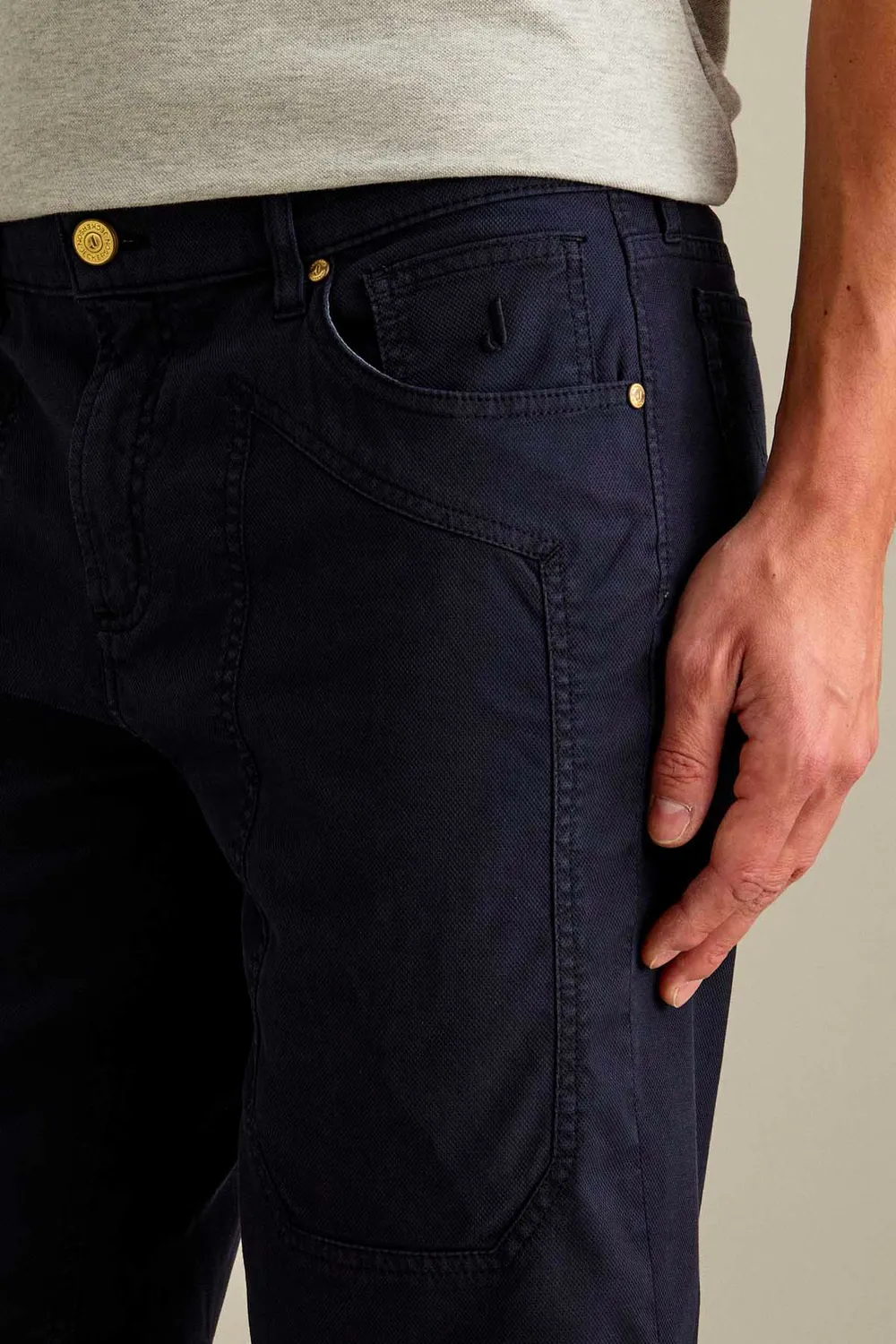 Jeckerson Jayden Bermuda Slim Fit dunkelblau Wabe