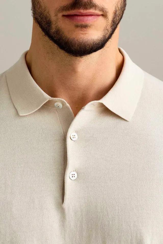 Jeckerson Polo Poloshirt Hellbeige Baumwolle Kurzarm
