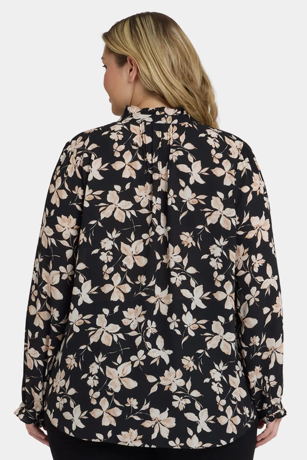 NYDJ Plissee Tunika Claudette schwarz floral Plus