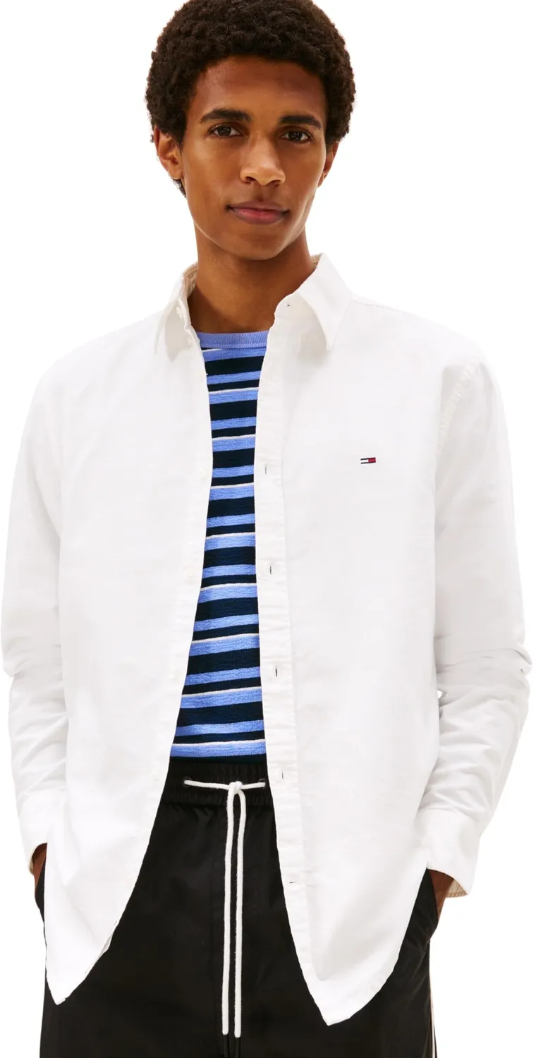 Tommy Jeans L/S Langarmshirt Herren L Blau Langarm Regular
