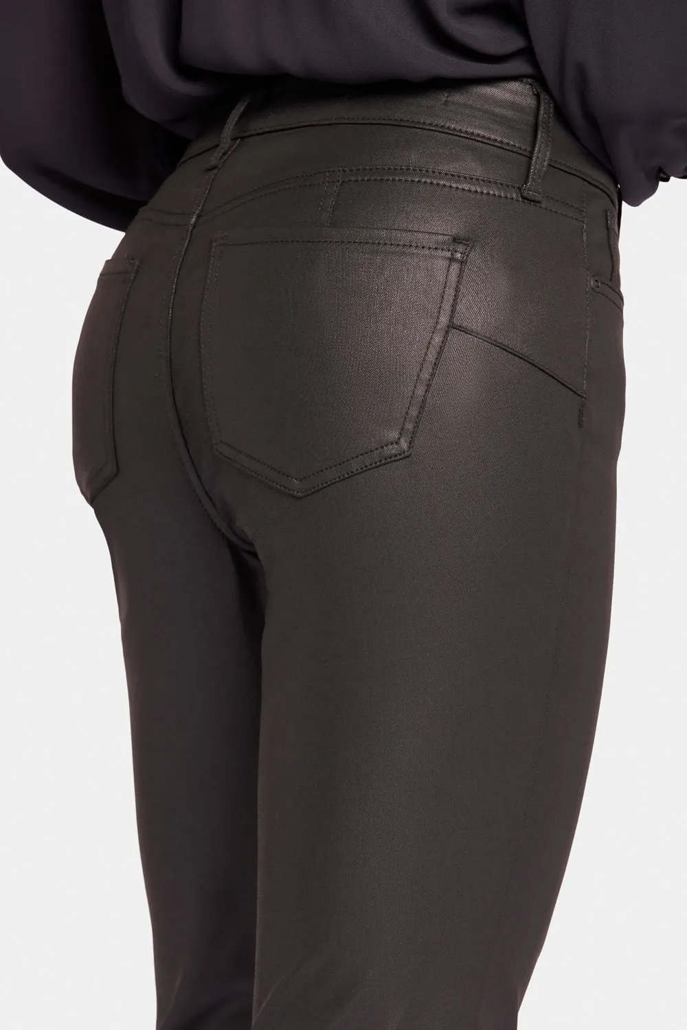 NYDJ Uplift Marilyn Straight Jeans Black Coated Po-Lift