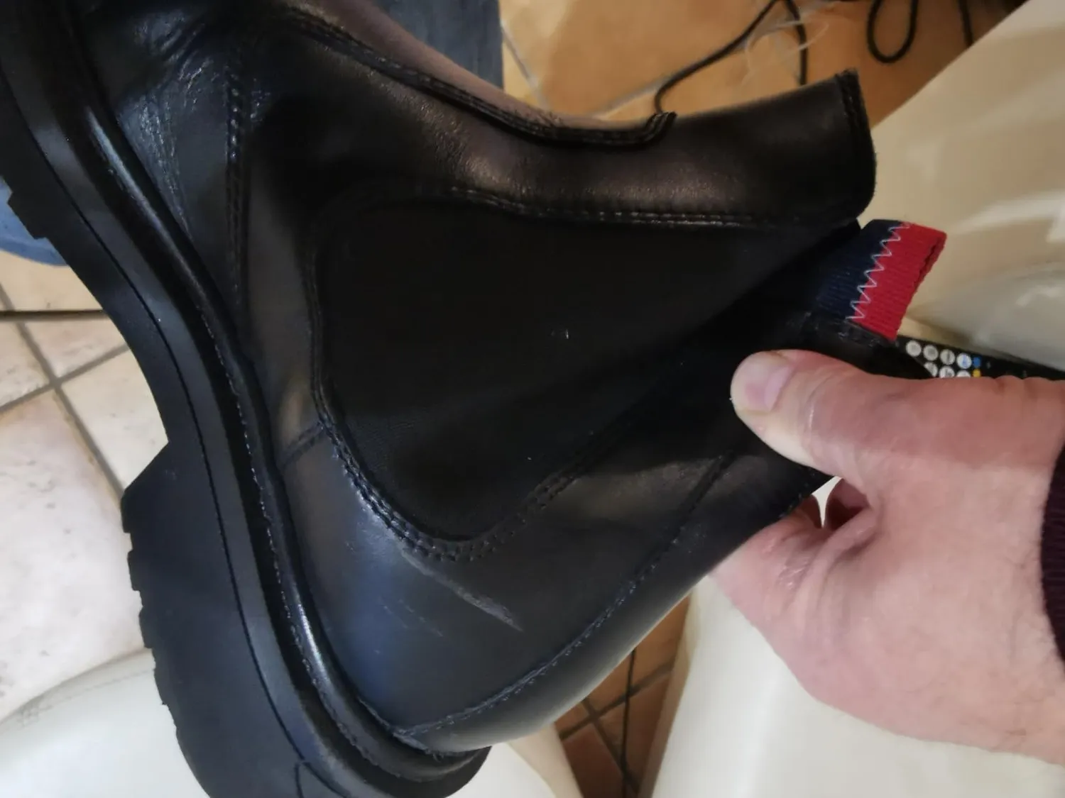 Tommy Jeans Chelsea Boots Herren Schwarz Leder