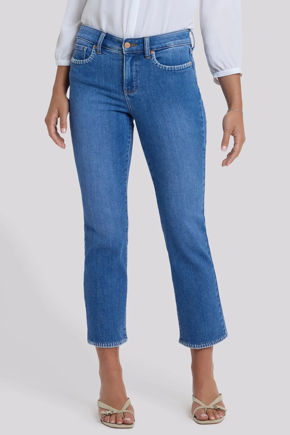 NYDJ Marilyn Straight Ankle Jeans Blue Paradise Petite