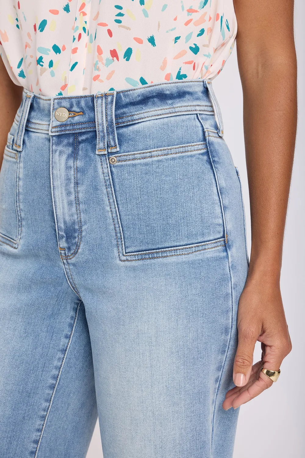 NYDJ Brigitte Wide Leg Capri Jeans Mist Springs
