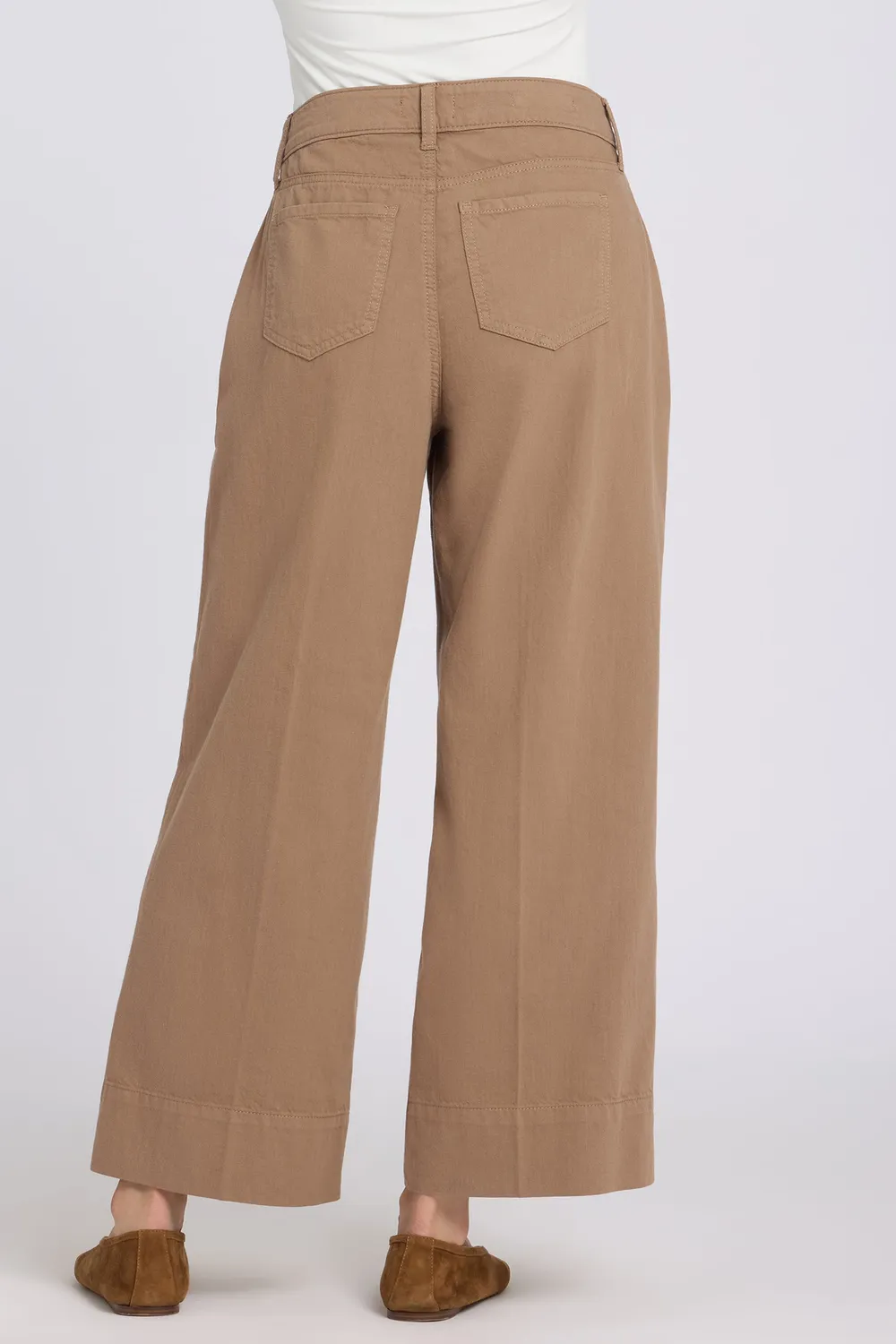 NYDJ Teresa Wide Leg Ankle Jeans Toasted Coconut hellbraun