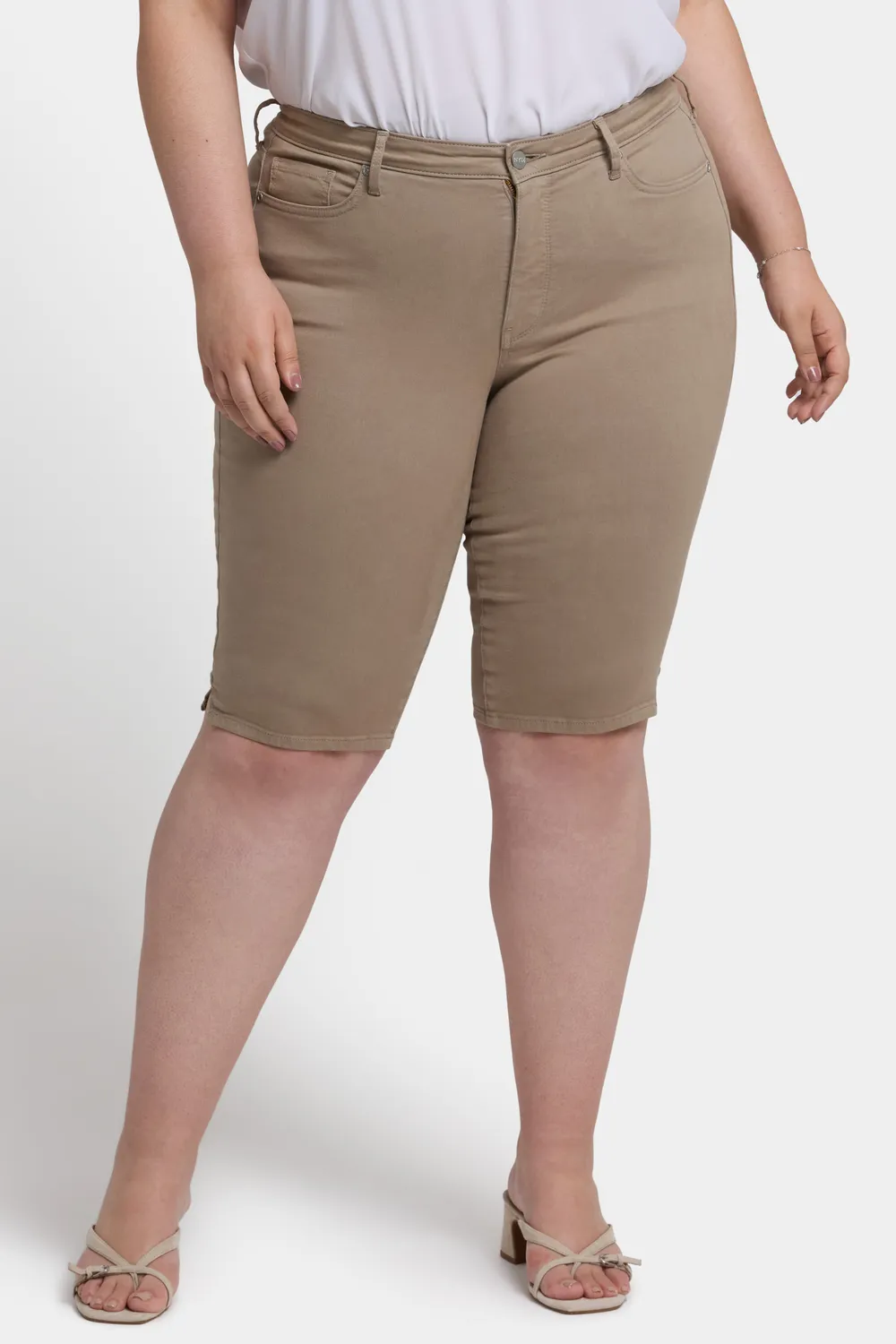 NYDJ Sophie Bike Capri Jeans Plus Saddlewood Knie
