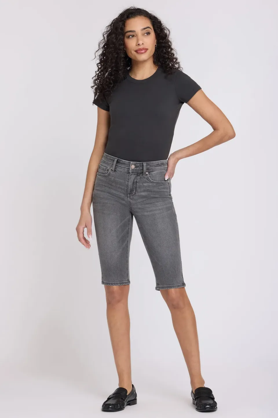 NYDJ Sophie Bike Capri Jeans Dusty Ash grau