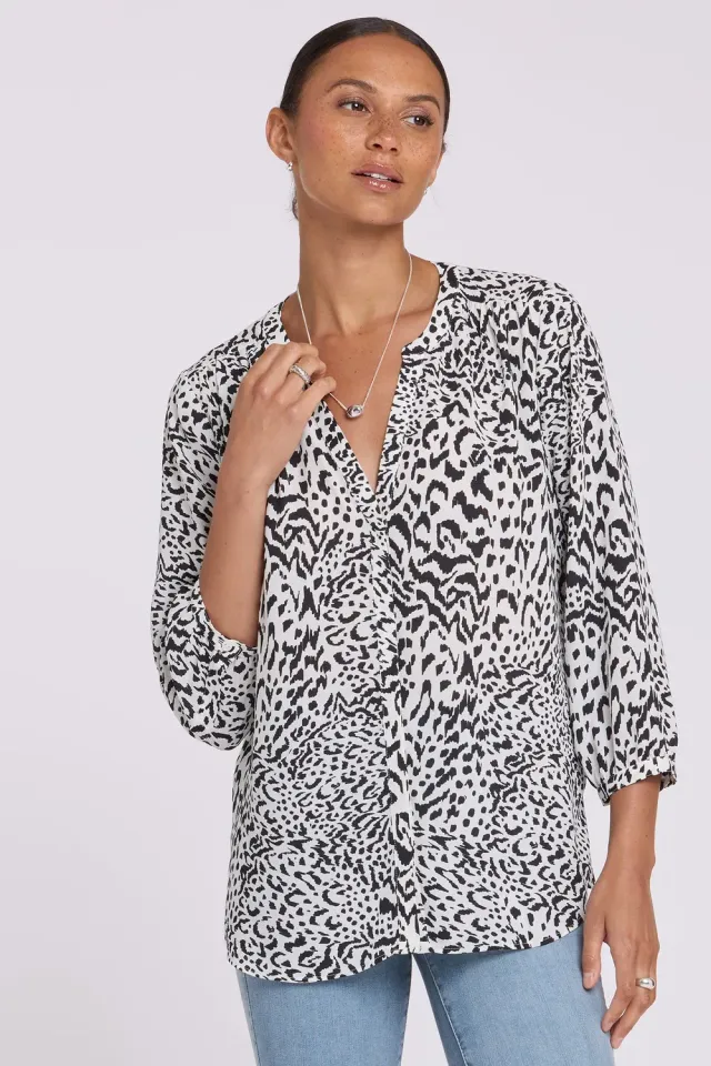 NYDJ Pintuck Bluse Caitlyn 3/4-Arm luftig