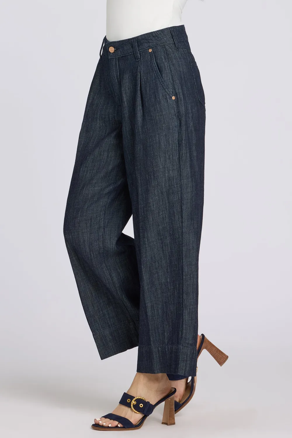 NYDJ Teresa Wide Leg Ankle Jeans Dark Indigo