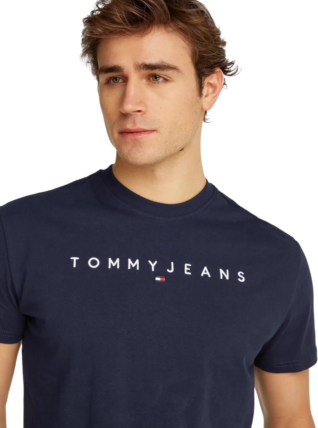 Tommy Jeans Reg Linear T-Shirt Herren Dunkelblau