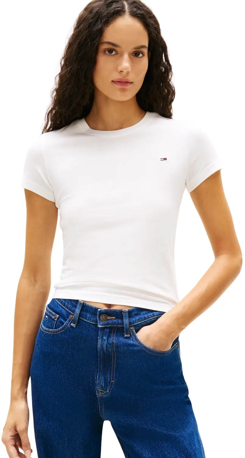 Tommy Jeans T-Shirts Damen 2er Pack Rundhals Ecru