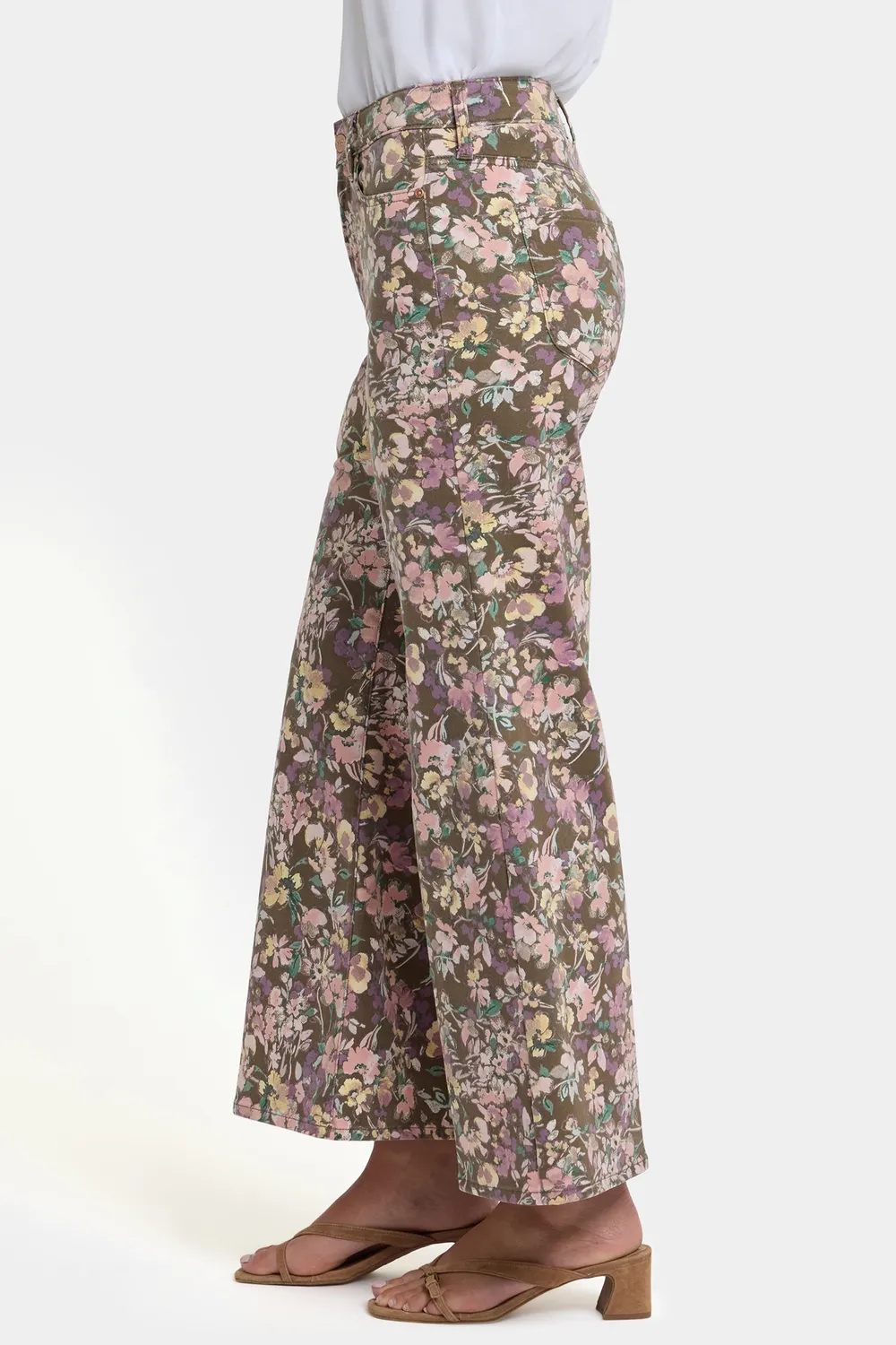 NYDJ Mia Palazzo Ankle Jeans Earth Blooms gemustert