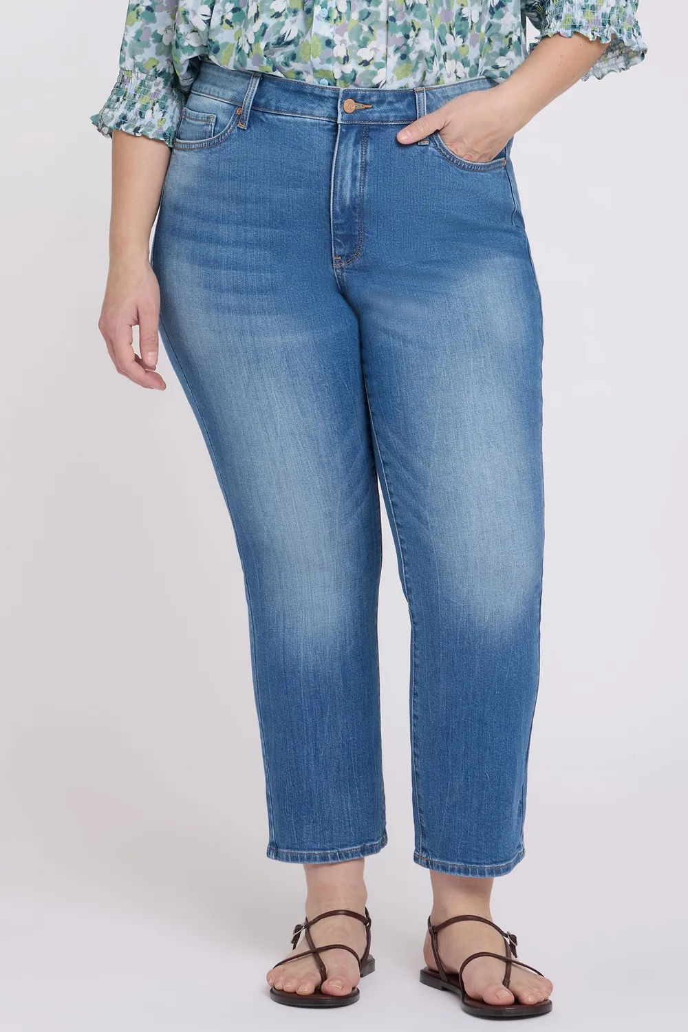 NYDJ Marilyn Straight Ankle Jeans Pacifica Plus