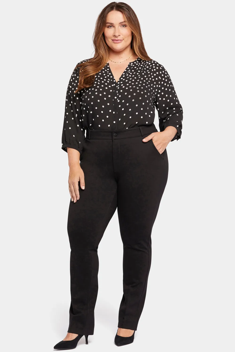 NYDJ Classic Trouser Hose Schwarz Plus Size formend