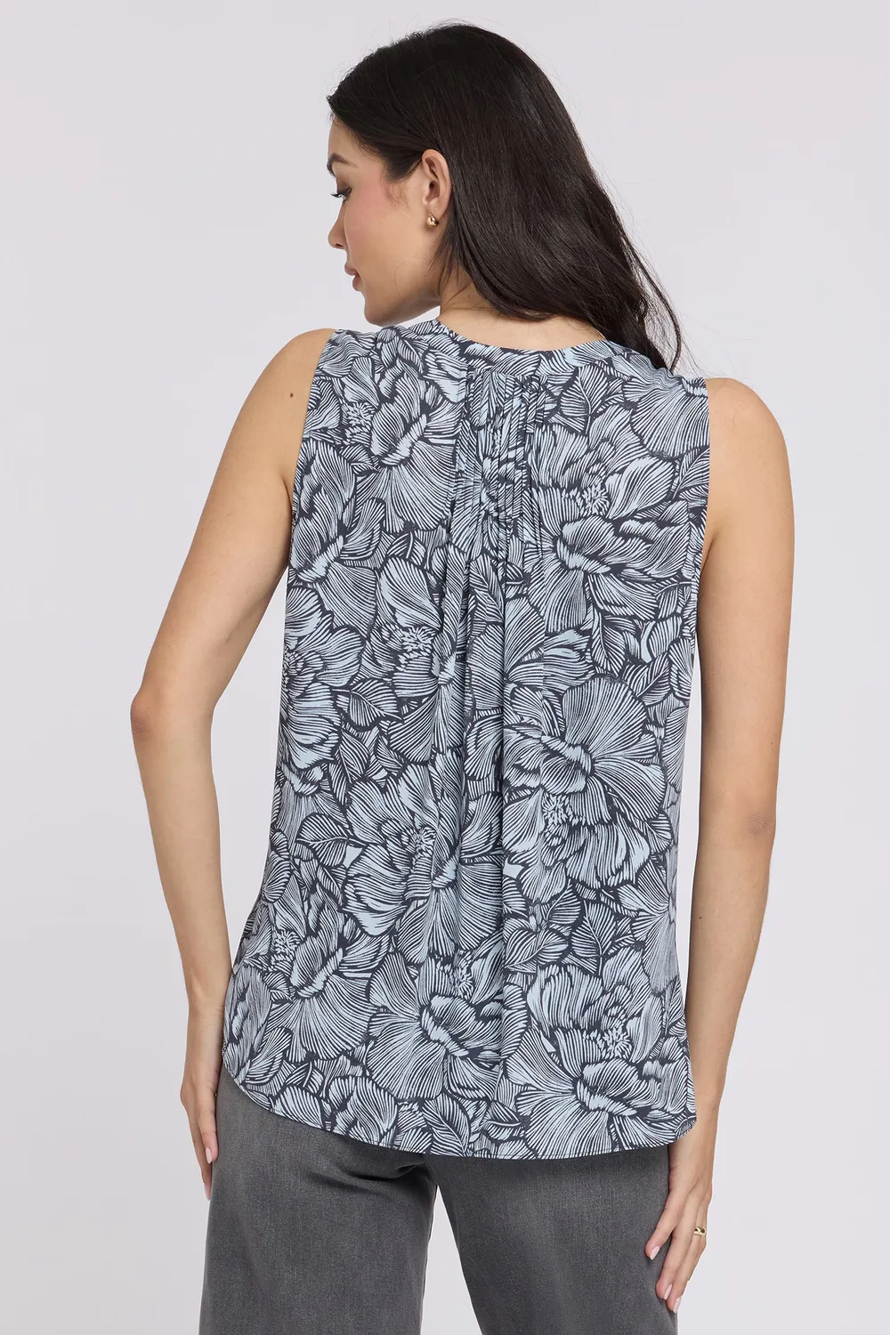 NYDJ Sleeveless Pintuck Bluse Aria Arabesque ärmellos