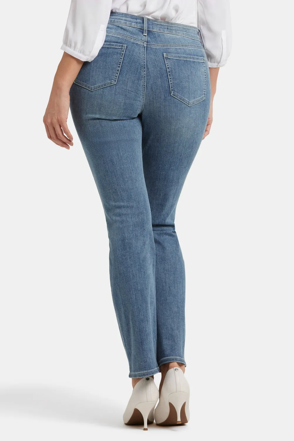 NYDJ Marilyn Straight Jeans Heyburn Wash Blau Stretch