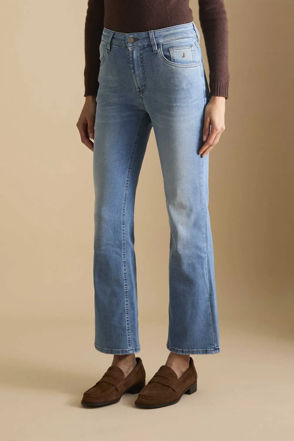 Jeckerson Janelle Jeans Damen Hellblau Flared Fit