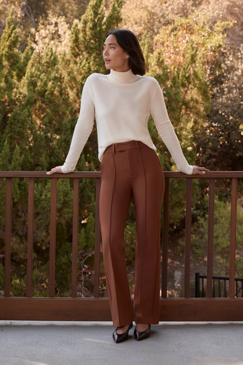 NYDJ Cashmere Rollkragenpullover Ivory Kaschmir Weiß