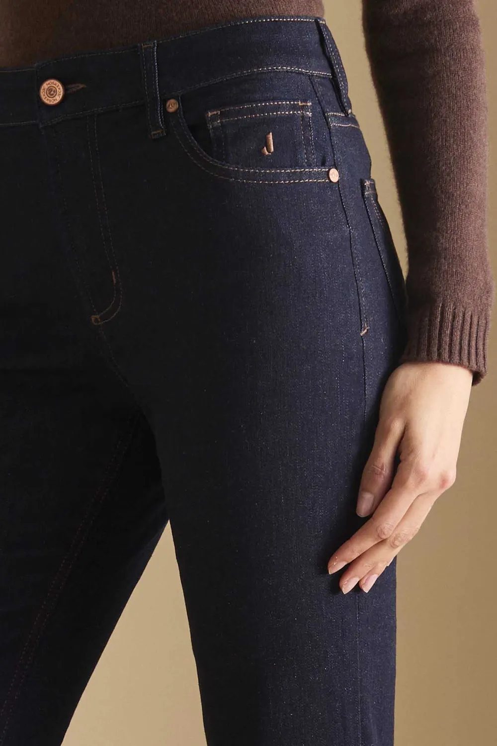 Jeckerson Jennifer Flared Fit Jeans dunkelblau Stretch