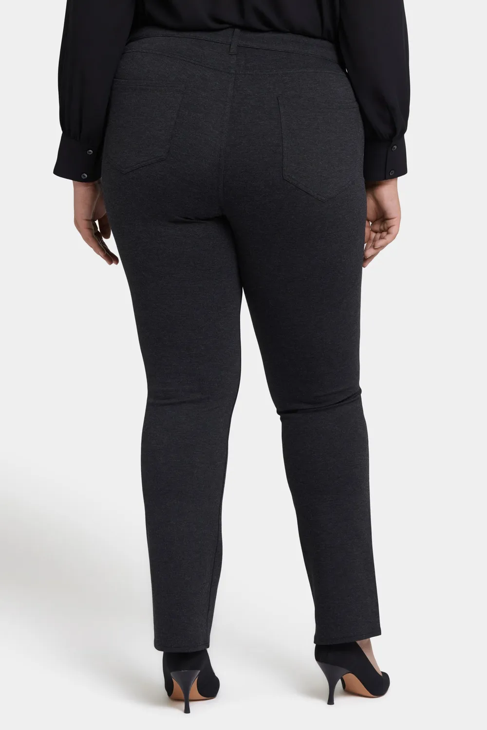 NYDJ Marilyn Straight Plus Hose Charcoal Stoff