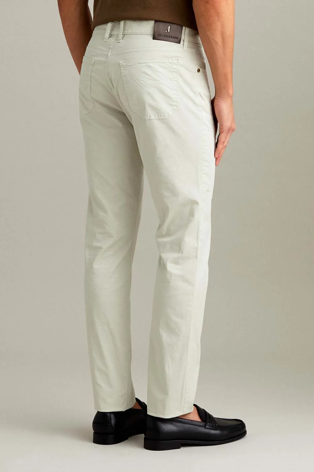 Jeckerson John Hose Herren hellgrau Slim Fit Gabardine