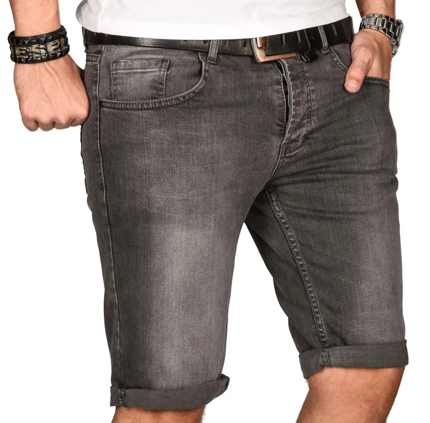 Alessandro Salvarini Jeansshorts Slim 31W Hellblau Washed