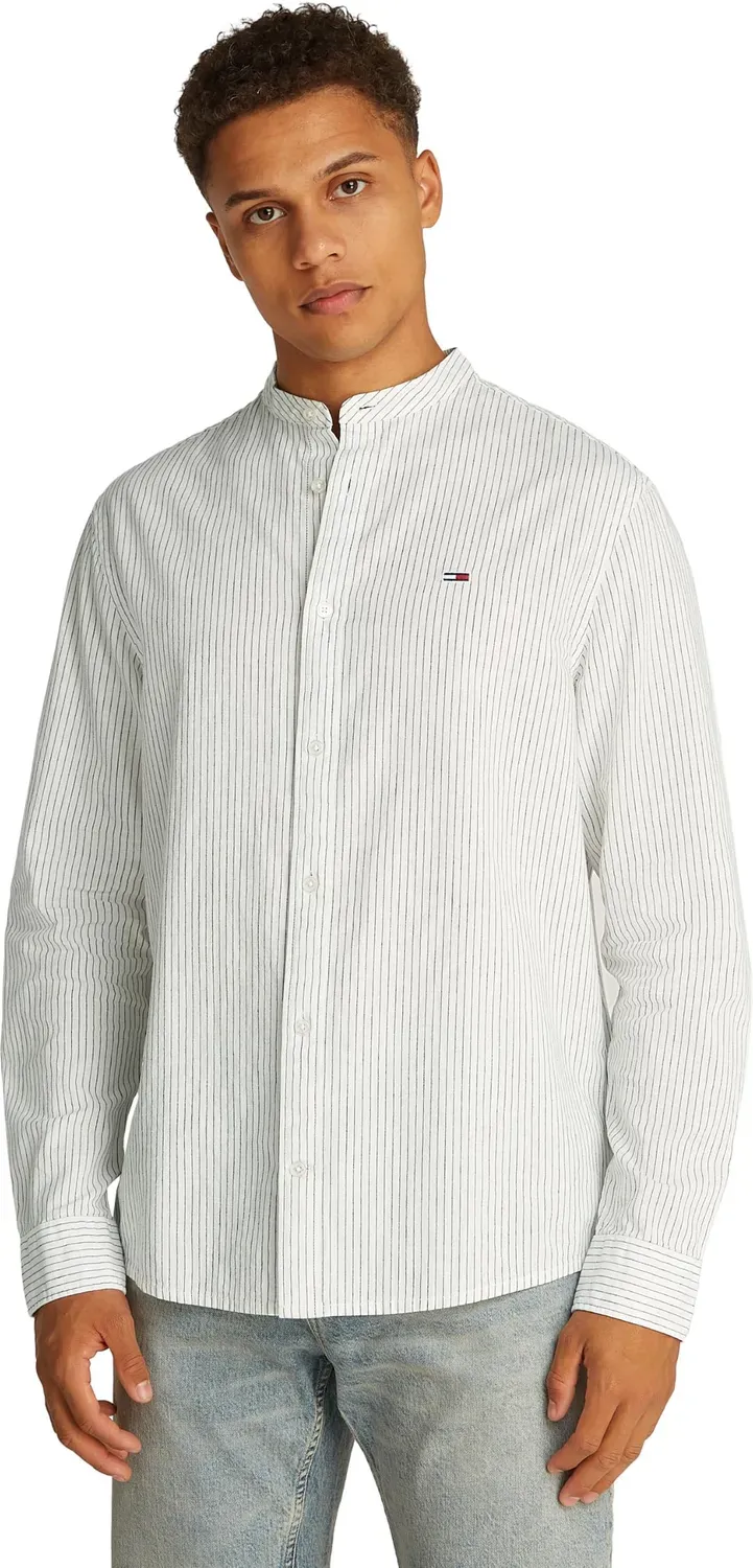 Tommy Jeans Linen Mix Hemd Herren Gr. L Blau