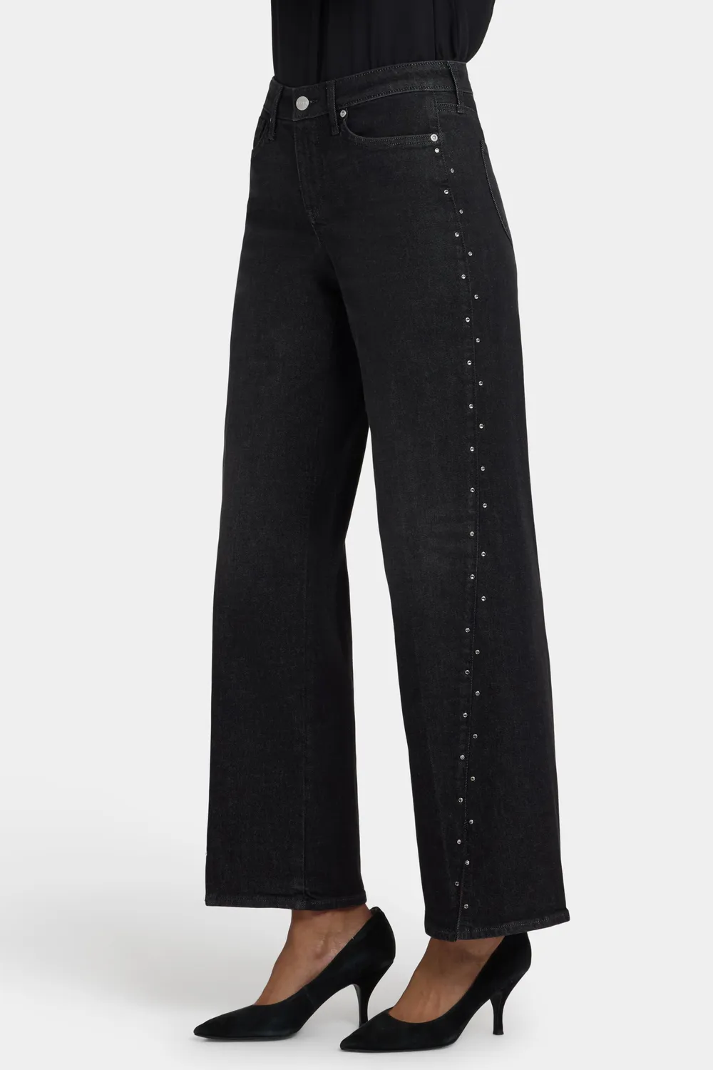 NYDJ Teresa Wide Leg Jeans French Nightfall Strass
