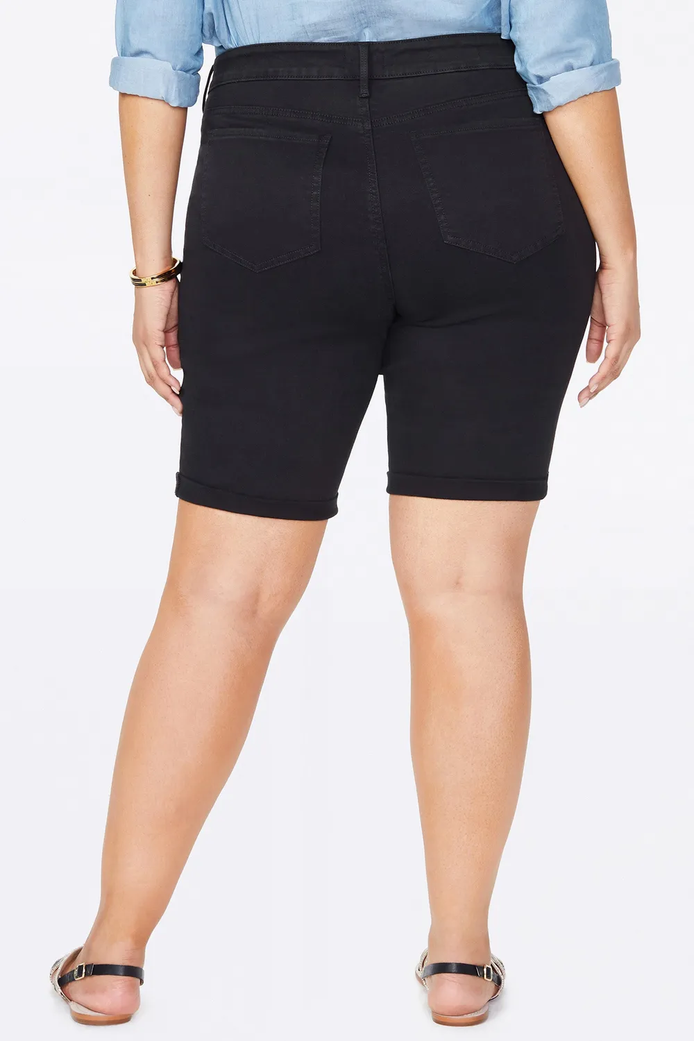 NYDJ Briella Denim Shorts Schwarz Plus Size lang