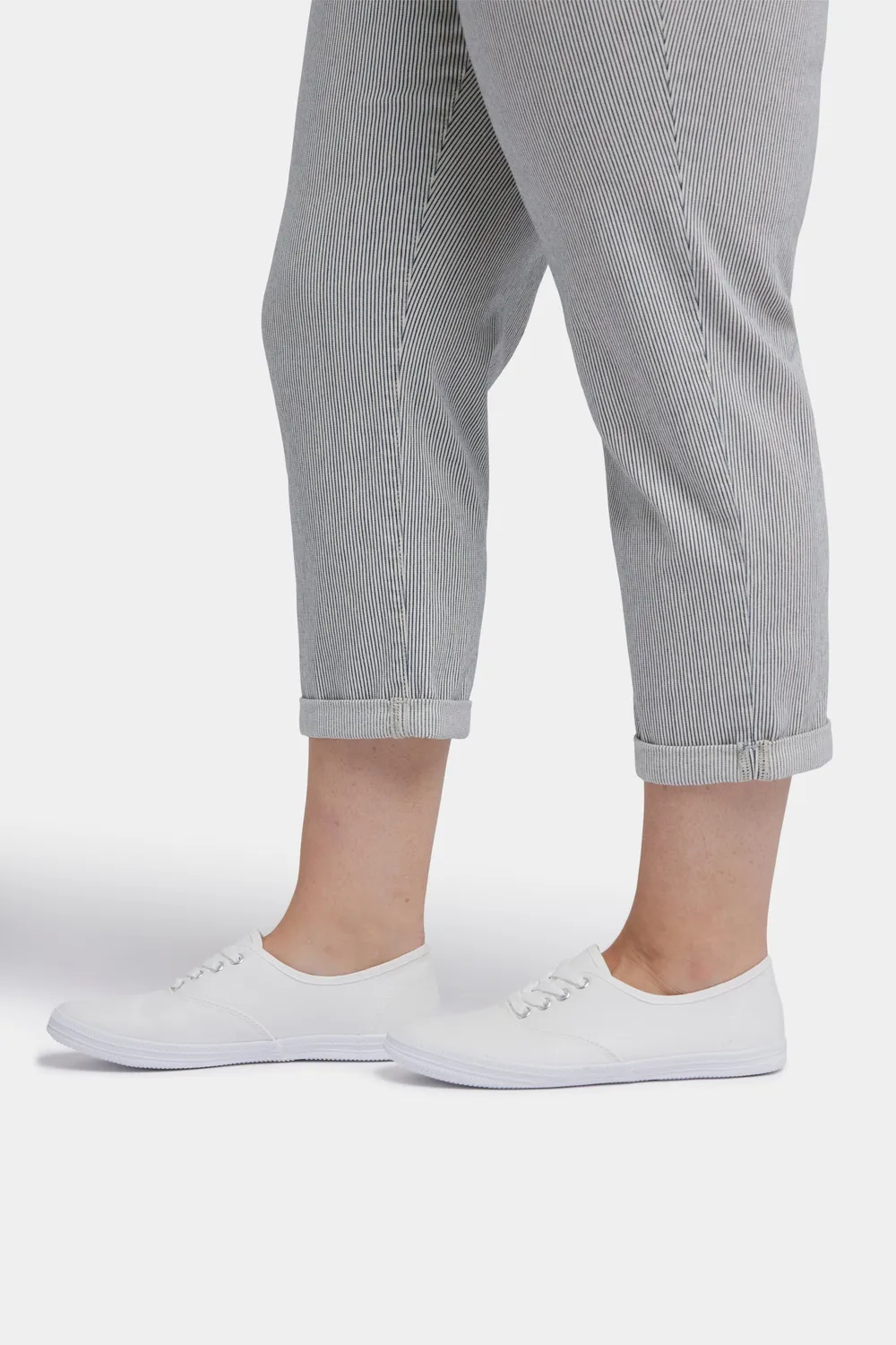 NYDJ Chloe Skinny Capri Jeans Plus Luarca Stripe Capri Blau Gestreift
