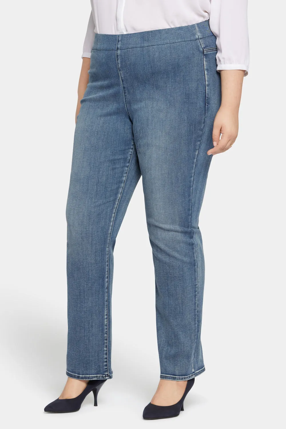 NYDJ Pull-on Straight Jeans Pristine Plus Size mit Stretchbund