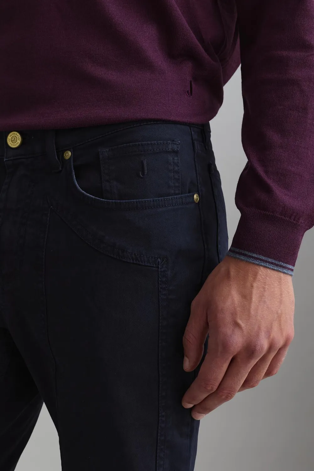 Jeckerson John Slim Fit Herrenhose dunkelblau Gabardine