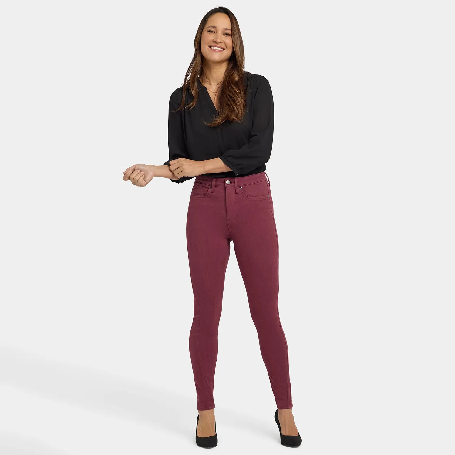 NYDJ Ami Skinny Jeans True Burgundy 8