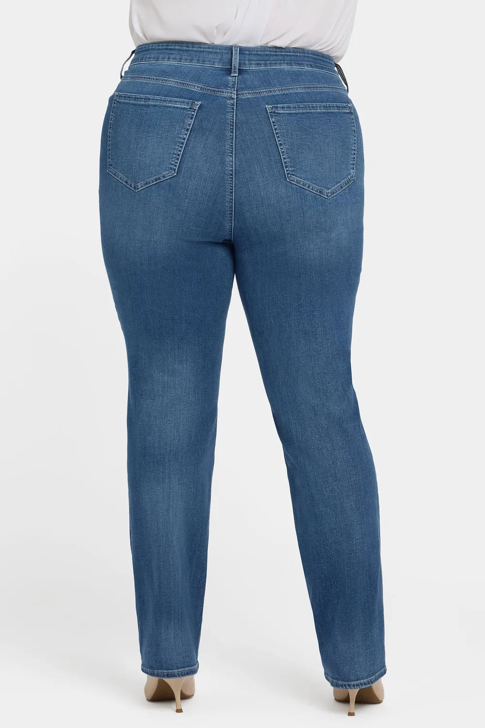 NYDJ Marilyn Straight Plus Jeans Lake Notre-Dame blau