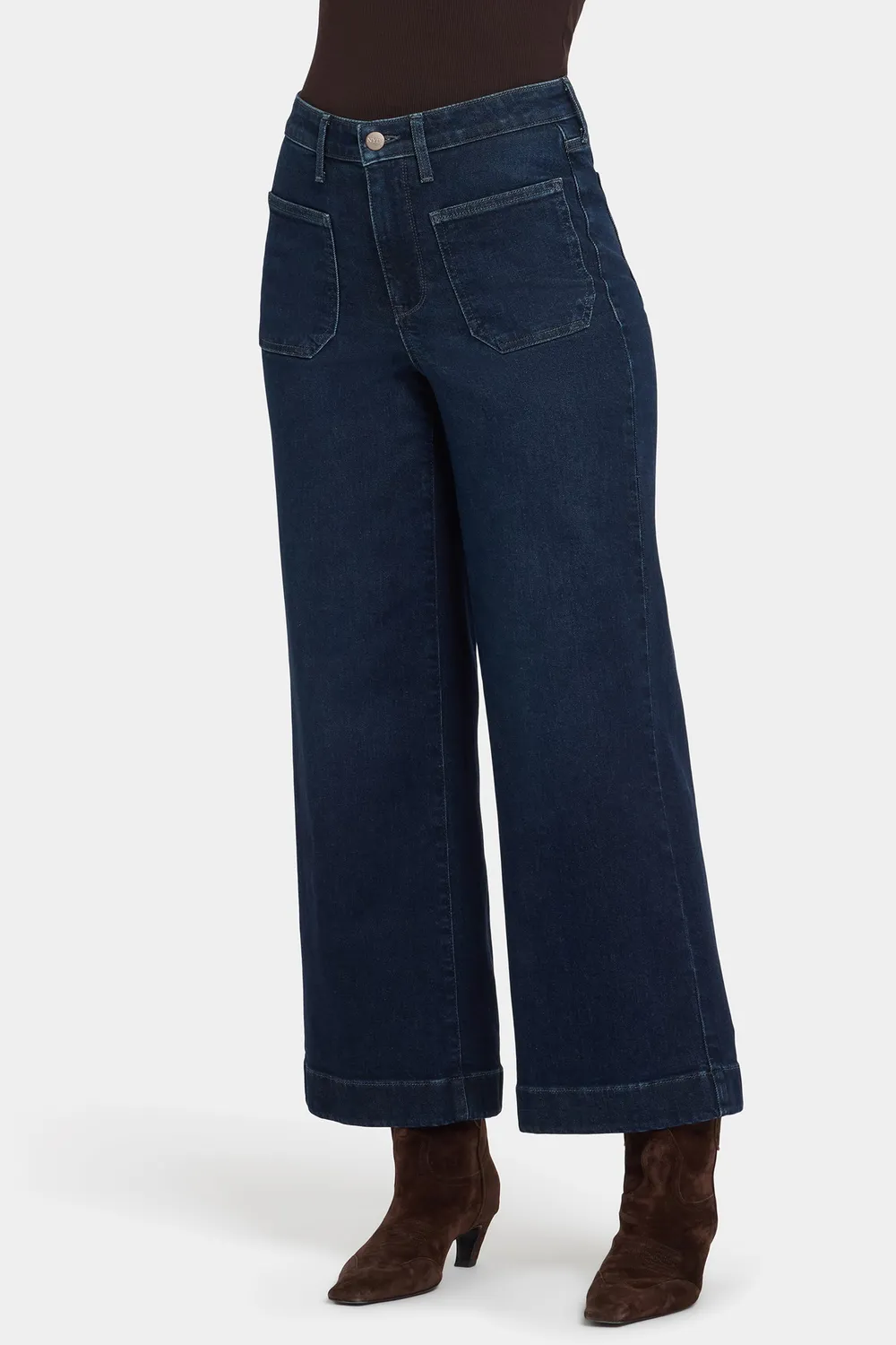 NYDJ Teresa Wide Leg Ankle Jeans Blacken Blue