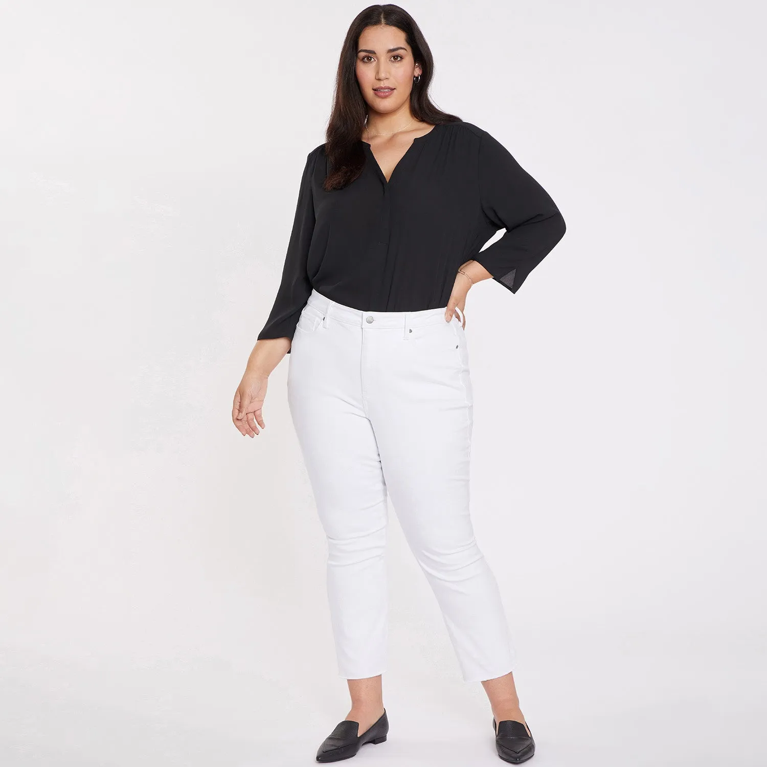 NYDJ Slim Bootcut Ankle Jeans Optic White Plus Kühl