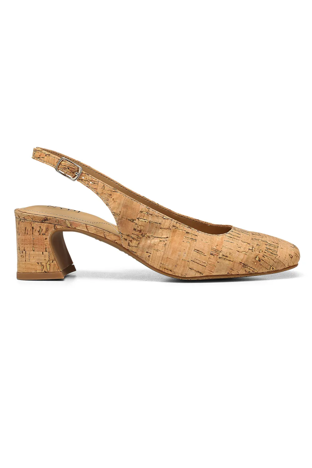 NYDJ Faelynn Slingpumps Natural Kork Absatz verstellbar