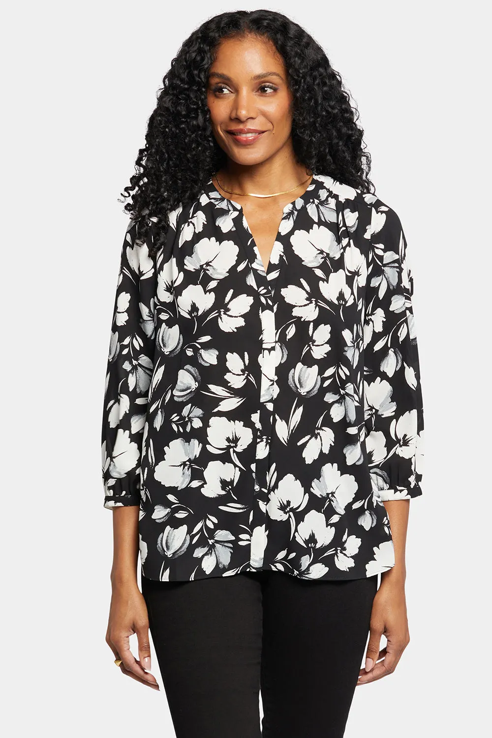 NYDJ Pintuck Bluse Bellefontaine 3/4-Arm recycelt