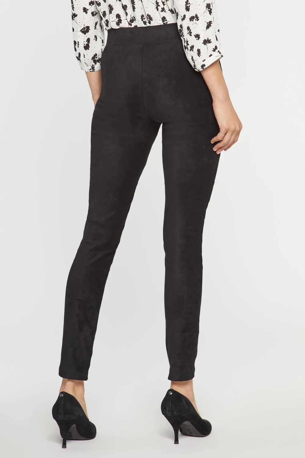 NYDJ Basic Legging Pants Hose Schwarz Petite Wildleder